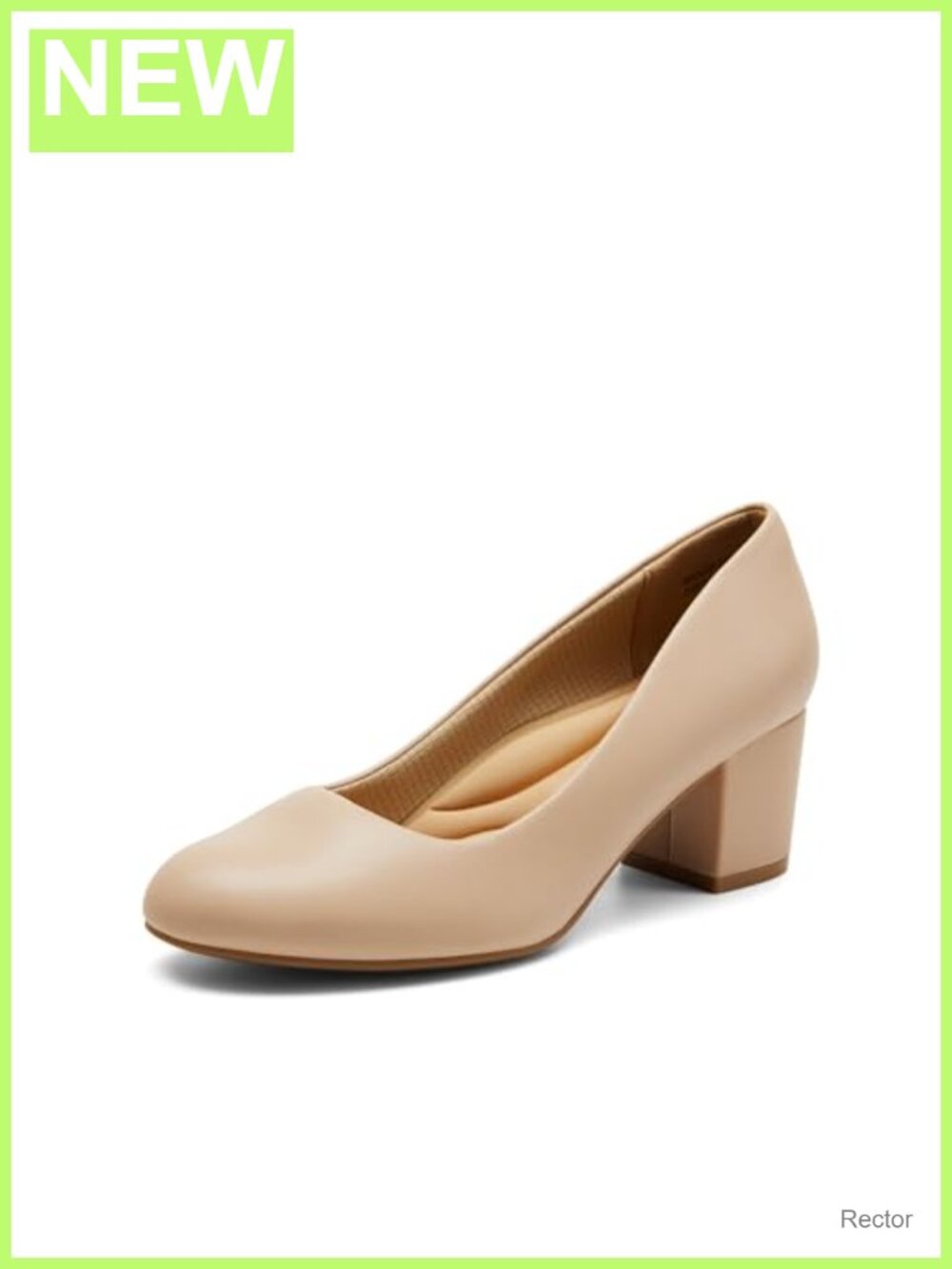 Women's Block Heel Pumps Square Toe Vegan Leather Dress Shoes